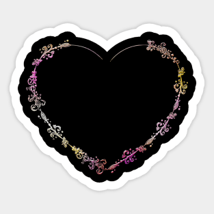 Heart Flowers Life Love Love Family Chrome Graphic Sticker